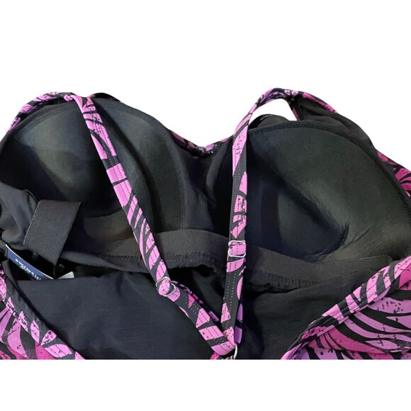 Swimsuits for All Tankini Top Womens 24 Used Black Pink/Purple - Picture 15 of 16